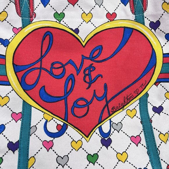 Brighton Love Joy Canvas Heart  Large Tote Bag With Handles Joy Heart Theme - Picture 11 of 15